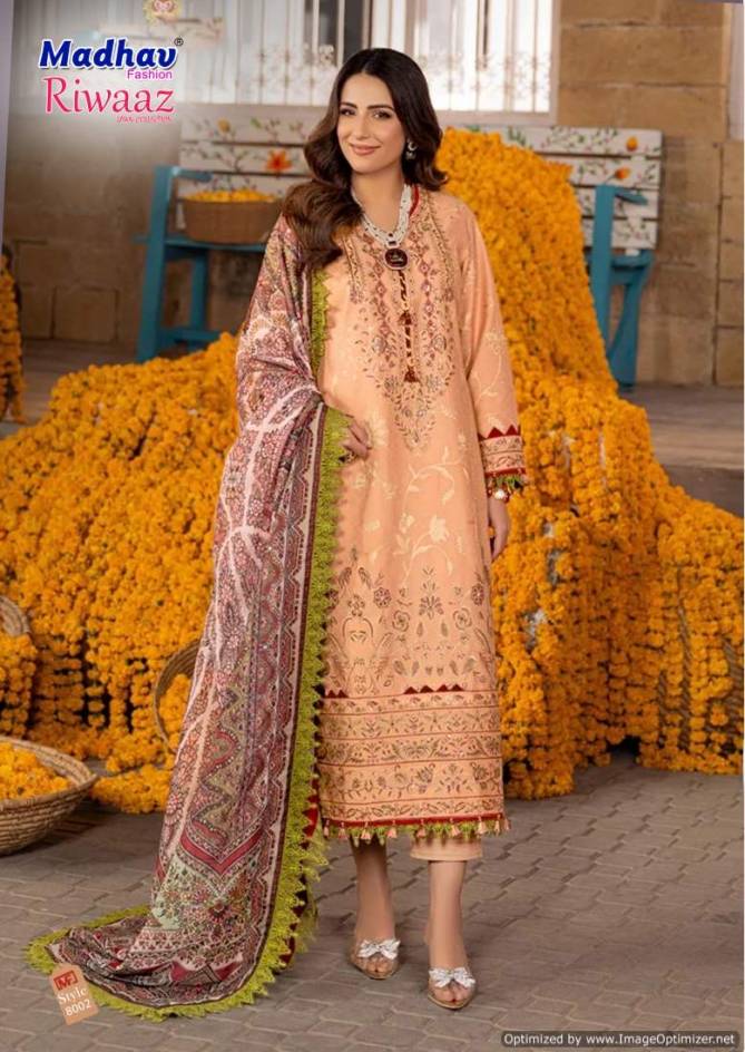 Riwaaz Vol 8 By Madhav Cotton Printed Pakistani Readymade Suits Wholesale Online
